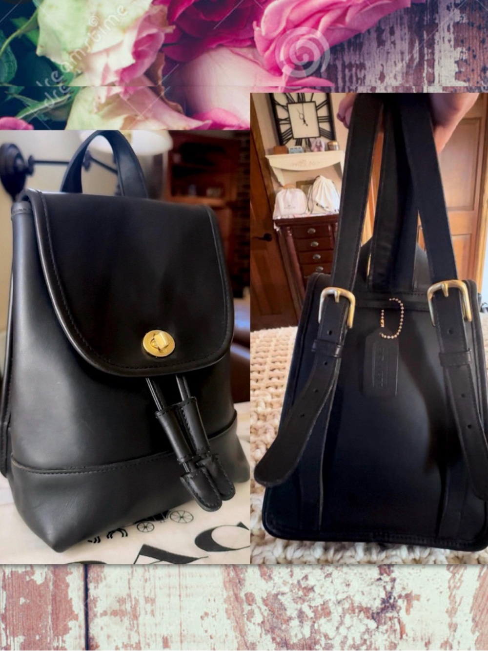 VINTAGE COACH BLACK LEATHER MINI DAYPACK BACKPACK 9960 - Picture 7 of 16